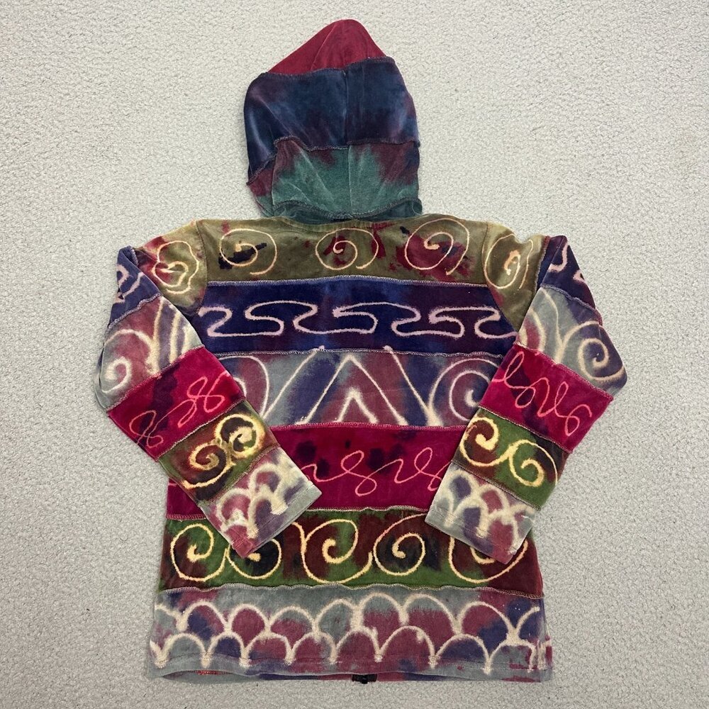 Y2K Patchwork Jacket Velvet Purple Multicolor Boh… - image 16